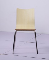 Chaises de salle à manger modernes en contreplaqué courbé et laminé, avec pieds en métal, couleur et taille personnalisables, pour hôtels et écoles