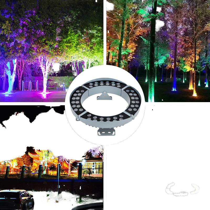 12W GreyLED Hug Tree Light Hold Column Lamp Ring Garden Led Spot Light Ip65 Outdoor Landscape Spotlight