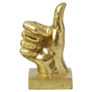 Sculpture de signes de main plaquée or pour la décoration de table Finition brillante Vente chaude Vaisselle Sculpture en aluminium - Product Image 4