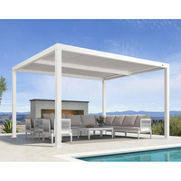 Pergola Bioclimatique Extérieure Étanche Anti-UV à Lames en Aluminium Motorisée ou Manuelle
