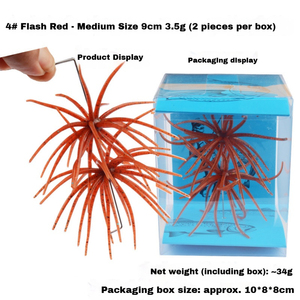 Señuelo de pesca de TPE resistente a desgarros, tipo erizo de mar, suave, flotante, con forma de pulpo, araña, calamar con escamas luminosas y falda de calamar, para pesca costera en roca - Product Image 1