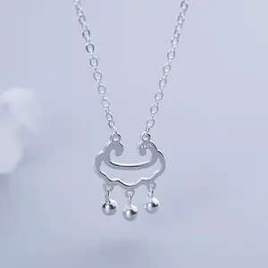 Длительный срок службы замок ожерелье 925 серебро в Корейском стиле серебряные бусины tassel pendant женские Полые безопасный дом для вашего ребенка, модное ожерелье
