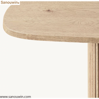 Table console moderne en chêne de luxe, table d'entrée en bois cannelé, design minimaliste pour salon, couloir