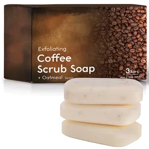 Jabón Exfoliante para el cuero cabelludo, barra de jabón orgánico Vegano para eliminar la caspa de la piel muerta, con granos de café