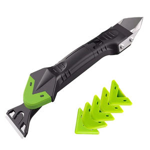 Kit d'outils de calfeutrage en silicone de qualité industrielle 4 pièces, grattoir d'angle pour colle à verre et dissolvant de mastic avec outil de déjointoiement, garantie 1 an - Product Image 1