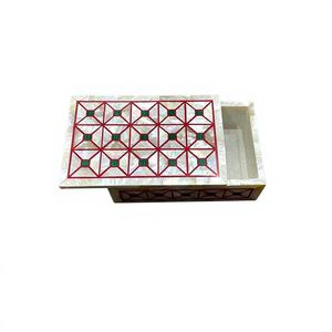 Caja de Joyería Artesanal Única de Piedra de Mármol con Madreperla Completa para Empaque de Lujo Premium - Product Image 1