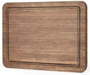 Planche à découper en bois massif durable, résistante au lave-vaisselle, planche à hacher en bois naturel, planche de préparation de cuisine réversible pour la viande - Product Image 2