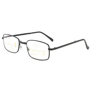 Lunettes de presbytie pliantes anti-lumière bleue à monture dorée pour hommes Lunettes de lecture multifocales progressives à zoom intelligent - Product Image 3