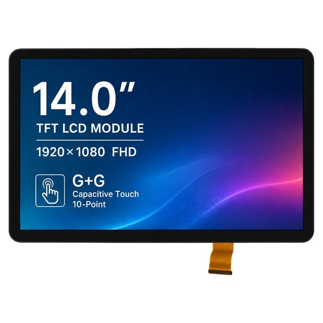 14.0" Capacitive Touch Screen LCD Module 1920x1080 FHD 10-Point G+G Glass EDP 30-PIN USB Interface for Interactive Display