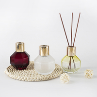 Bouteille diffuseur de parfum en verre octogonal de 100 ml, couleur personnalisée, bouteille en verre de luxe pour diffuseur de parfum d'intérieur