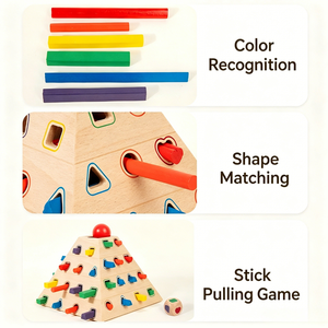<span class=keywords><strong>Jeu</strong></span> <span class=keywords><strong>de</strong></span> <span class=keywords><strong>pyramide</strong></span> en bois Montessori pour l'apprentissage des couleurs et des formes, adapté aux enfants <span class=keywords><strong>de</strong></span> 2 à 4 ans et <span class=keywords><strong>de</strong></span> 5 à 7 ans, écologique, pour <span class=keywords><strong>la</strong></span> maison et l'école - Product Image 3
