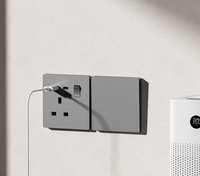 Interruptor de Pared con Panel Táctil de Diseño Delgado, Estándar Británico, PC, 220-240V, Uso en Interiores, Estilo Moderno