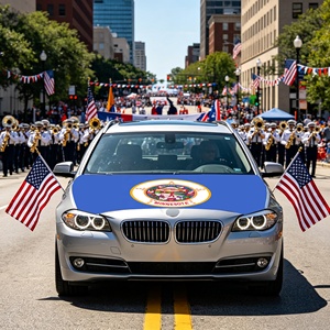 Drapeau de voiture et housse de capot de voiture personnalisés sur mesure, drapeau de rallye sportif Minnesota (États-Unis) pour hayon, housse de capot moteur élastique - Product Image 3