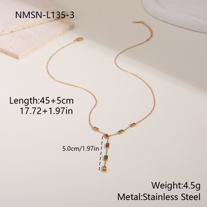 CAIOOCHE Collane a Y in Acciaio Inossidabile Colorate, Collane Stratificate di Lusso Placcate Oro con Zirconi per Creazione di Gioielli - Product Image 3