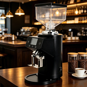 Moulin à café commercial robuste, meules plates de 100 mm, 800 W, machine à moudre les grains de café expresso professionnelle, sans agglomération, 1,5 L - Product Image 5