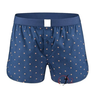 Vente à chaud B2B Boxers et sous-vêtements à pois pour hommes Slip bleu foncé pour hommes Étiquette tissée à la taille souple Oem les meilleurs sous-vêtements pour hommes - Product Image 1
