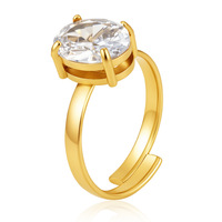 Bague ouverte en acier inoxydable 18 carats incrustée de zircon, luxe léger et haut de gamme, ajustable pour femme