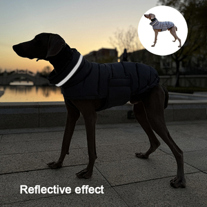 Chaqueta de perro de diseño clásico de poliéster ecológico de lujo-Abrigo de invierno cálido resistente al agua para todo tipo de clima para perros - Product Image 3