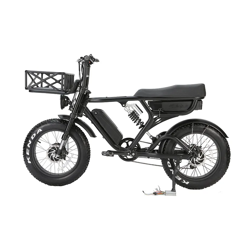 Vélo électrique double moteur 48V 750W, deux batteries, pneu large de 20 pouces, usine, petit vélo à moteur moyen