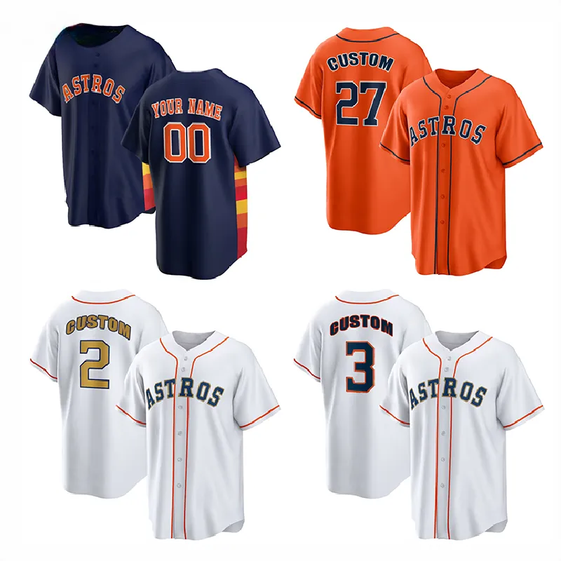 Camiseta de béisbol americana bordada City Connect Stitch de estilo Astros para hombres y mujeres jóvenes con logotipo personalizado de tu nombre de la mejor calidad