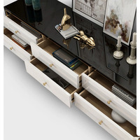 Meuble TV moderne de luxe et ensemble de table basse meuble TV de salon avec 8 tiroirs