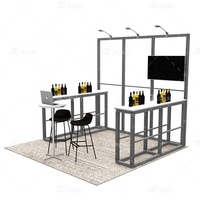 Stand d'exposition modulaire en aluminium 10x10 pieds imprimé sur mesure avec toile de fond en tissu anti-plis et comptoir de service pour salon professionnel