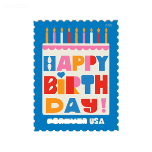 แสตมป์ไปรษณีย์วินเทจ Us Forever ของแท้ในประเทศ ปี 2026 สุขสันต์วันเกิด สหรัฐอเมริกา แสตมป์ไปรษณีย์แบบแผ่น Forever สำหรับตกแต่ง - Product Image 4