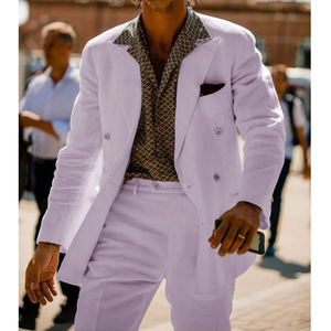 <span class=keywords><strong>Completo</strong></span> Estivo in <span class=keywords><strong>Lino</strong></span> da <span class=keywords><strong>Uomo</strong></span> Due Pezzi Abito Casual Business Costume da <span class=keywords><strong>Uomo</strong></span> Adulto Stile Coreano Abbigliamento Moda Completi - Product Image 5