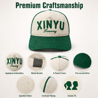 Casquette de baseball 5 panneaux brodée avec logo personnalisé, boucle réglable, en toile sergé, style vintage sportif, pour la course, unisexe, pour activités de plein air