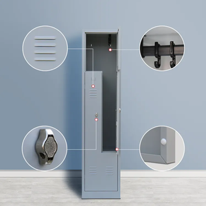 Nouveau Design Tall Steel Hanging Clothes Storage Cabinets 2/4 Doors Z Shape Office Home Metal Steel Lockers for Bedroom School Gym - Product Image 5