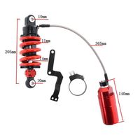 Amortisseur arrière à montage central 205 mm avec suspension à ressort pneumatique externe et amortissement LC réglable