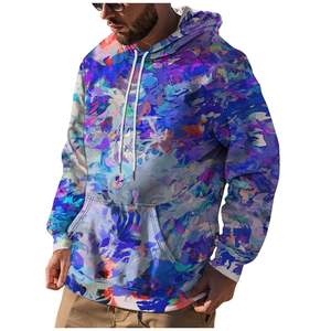 Sudadera con capucha Tie Dye con gráfico personalizado para hombre, Sudadera estampada de algodón de talla grande 100% con bolsillo, novedad de verano - Product Image 2