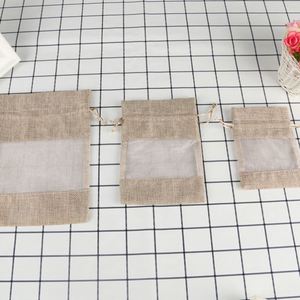 Wholesale Custom Gift Jewelry Packaging Shopping Bundled Linen Storage Gift <b>Drawstring</b> Packaging Bracelet Jewelry Shopping <b>Bag</b> - Product Image 2