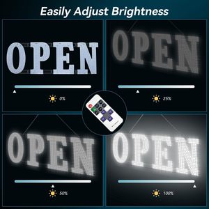 Led Open Sign 40x14 Remote Control High Bright Business Display Static Text Electric Sign Plug Powered - Product Image 4