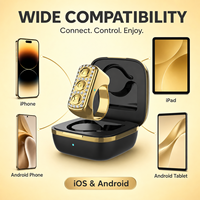 Télécommande Bluetooth Anneau de défilement TikTok Fashion Diamond pour iPhone Android, déclencheur d'appareil photo vidéo selfie et contrôle de passage de page E-book
