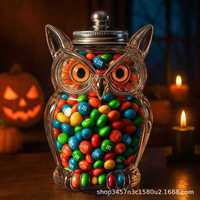 Pot de rangement pour friandises pour chat avec design de dessin animé - Verre borosilicate de haute qualité - Rangement de cuisine - Capacité de 350 ml - Cadeau pour la fête des enfants
