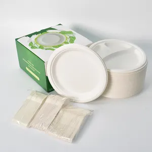 Piatto di carta di alta qualità set di stoviglie personalizzate piatto usa e getta biodegradabile