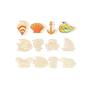 فنون شعبية نمط البحر على شكل حيوان خشب القيقب قطع بالليزر حرف الديكور تقنية المصقولة