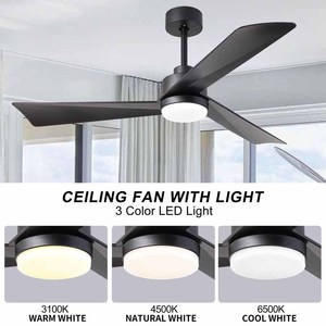 Ventilador de techo de estilo europeo para el hogar, ventilador de techo empotrado con iluminación de motor de CA de 6 velocidades con control remoto - Product Image 6