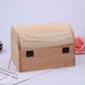 กล่องเครื่องประดับไม้สนตกแต่ง DIY กล่องสมบัติโจรสลัดไม้แบบยังไม่เสร็จสมบูรณ์ - Product Image 3