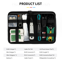 Kit d'outils de pince à sertir professionnel Rj45 pour ensemble d'outils de réparation de réseau de testeur de câble d'ordinateur CAT5 CAT6