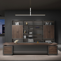 Bureau en L commercial en mélamine, bureau de direction, table de patron pour le bureau