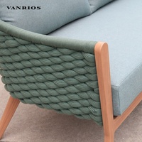 Ensemble de meubles de salon d'extérieur en aluminium imitation bois, imperméable et confortable, pour cour, patio, jardin
