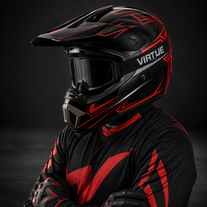 Casco Integrale per Moto <span class=keywords><strong>in</strong></span> ABS, Approvato DOT, Protezione Portatile per la Testa, Unisex, per Motocross e Bici VIRTUE - Product Image 1