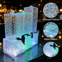 Station de boissons en acrylique LED avec logo personnalisé, seau à glace lumineux rechargeable pour pub, boîte de nuit, location pour fêtes