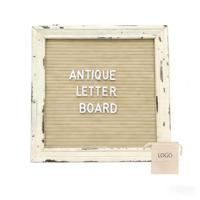 Tablero de Letras de Fieltro Negro Vintage, Letrero de Regreso a Clases, Tablero de Letras con Marco de Madera Rústico Negro, Tablero de Mensajes de Fieltro de 10x10