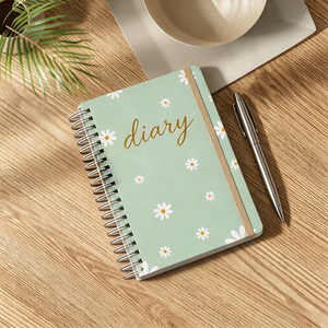 Cuaderno A5 Daisy, Diario con Páginas Gruesas, Encuadernado en Espiral, Banda Elástica, para Dibujar y Escribir - Product Image 1