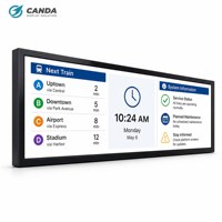 Écran publicitaire ultra-fin pour bord de rayonnage, affichage LCD, signalisation numérique pour aéroport, écran LCD extensible haute luminosité