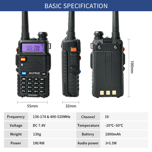 Baofeng-radio bidireccional VHF UHF de doble banda, UV-5R, para uso comercial - Product Image 5