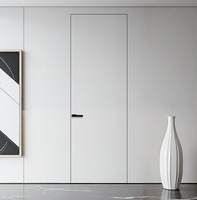 2025 nouveau luxe intérieur en bois massif affleurant tirer poignée de porte présuspendu conception unie entrée cachée dalle porte chambre porte invisible